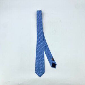 Hermes Paris Mens Blue "H" Pattern 100% Silk Tie 148cm x 7cm